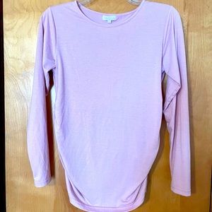 Pink Maternity Long Sleeve Tee, Size L